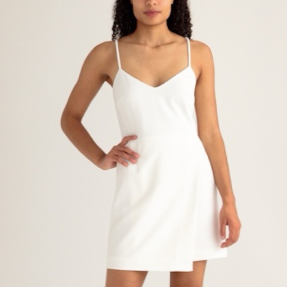 French Connection Whisper Minidress Off White Mini Dress Size 4 Small - Picture 2 of 14